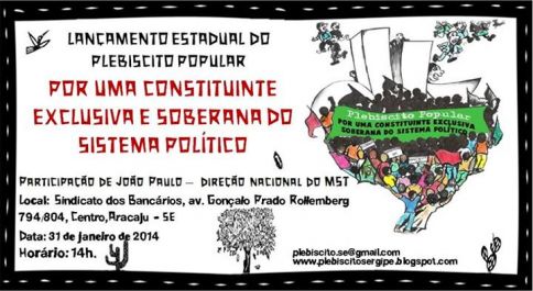 Movimento social lança em Sergipe o plebiscito pela Reforma Política