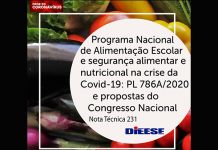DIEESE: Pnae e a segurança alimentar e nutricional na crise da Covid-19