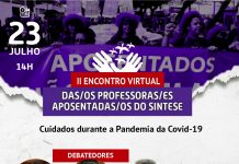 SINTESE realiza II Encontro Virtual com professoras (es) aposentadas(os)