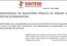 Conheça documento do SINTESE sobre condições para retorno das aulas presenciais