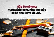 São Domingos: magistério comunica que não inicia ano letivo de 2021