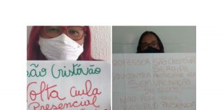 São Cristóvão: professoras e professores exigem testagem em massa e vacinação para retorno das aulas presenciais