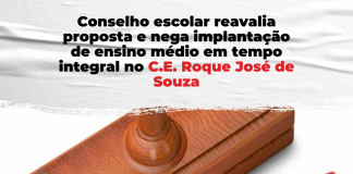 Conselho escolar reavalia proposta e nega implantação de ensino médio em tempo integral no C.E. Roque José de Souza