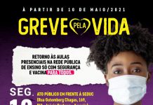 A greve é contra a volta das aulas presenciais