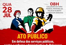 Servidores públicos sergipanos realizam ato dia 28