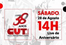 CUT completa 38 anos de luta e conquistas, no sábado, com live às 14h