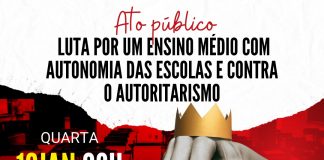 SINTESE realiza ato contra autoritarismo de portaria da Seduc sobre Ensino Médio