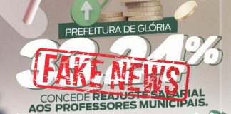 Tira com uma mão e dá com a outra: Prefeita de Glória tenta ludibriar população sobre revisão dada a professores e professoras
