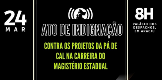 Rede estadual: Amanhã tem Ato da Indignação no Palácio de Despachos