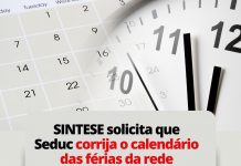 SINTESE solicita que Seduc corrija o calendário das férias da rede estadual