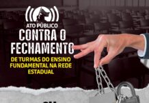 SINTESE faz ato na Seduc contra o fechamento de turmas do Ensino Fundamental
