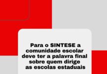 Para o SINTESE a comunidade escolar deve ter a palavra final sobre quem dirige as escolas estaduais