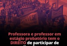 Professora e professor em estágio probatório têm o DIREITO de participar de paralisações e greves