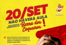 Sem livros, sem material de trabalho, sem valorização: professoras e professores da Barra dos Coqueiros paralisam mais uma vez atividades
