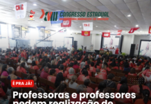 Professoras e professores pedem realização de concurso público na rede estadual de ensino
