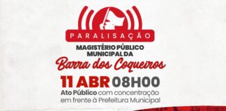 Servidores públicos da Barra dos Coqueiros fazem paralisação nesta quinta, dia 11