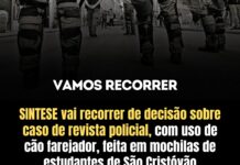 O SINTESE vai recorrer de decisão sobre caso de revista policial, com uso de cão farejador, feita em mochilas de estudantes de São Cristóvão