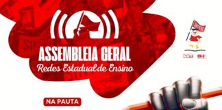 Assembleia da Rede Estadual de Ensino acontece na próxima quinta-feira, dia 16