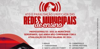 Professoras e professores de 26 municípios vão fazer ato, em frente ao TCE, para cobrar atualização do piso de 2024