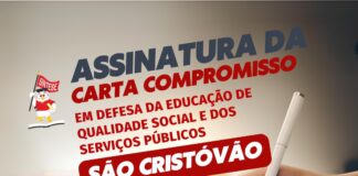 Eleições 2024: candidato assina carta compromisso com o magistério em São Cristóvão