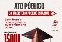 Paralisação de três dias do magistério estadual começa no Dia do Professor