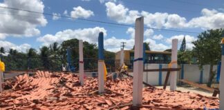 Boquim: telhado desaba e por pouco não provoca tragédia em escola municipal