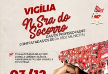 Professoras e professores contratados de Socorro fazem vigília em frente à Câmara de Vereadores