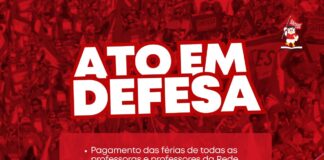 Professores da Rede Estadual farão ato dia 5 pela atualização do piso, descongelamento de gratificações e respeito ao direito de férias