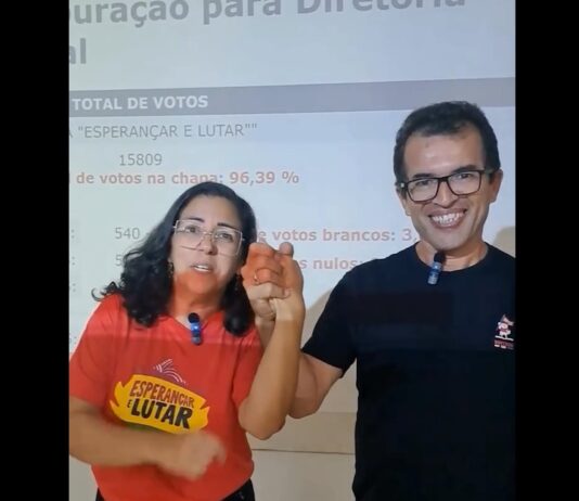 Eleições do SINTESE: Chapa Esperançar e Lutar eleita com 96,39%