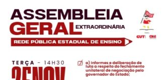 Governador descumpre com a palavra, fecha negociação e professores farão assembleia na próxima terça