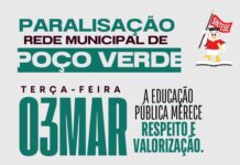 Poço Verde: professores fazem paralisação no dia 3 de março